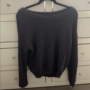 Gray knit sweater